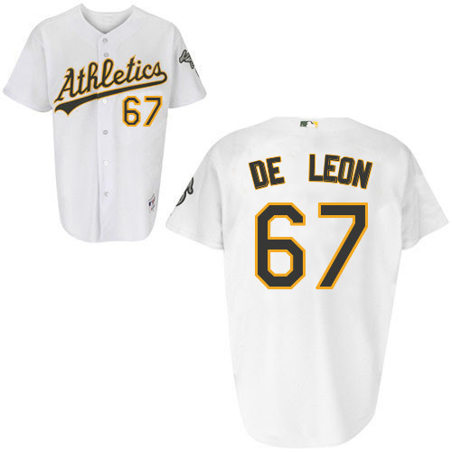 Jorge De Leon #67 Youth Baseball Jersey-Oakland Athletics Authentic Home White Cool Base MLB Jersey